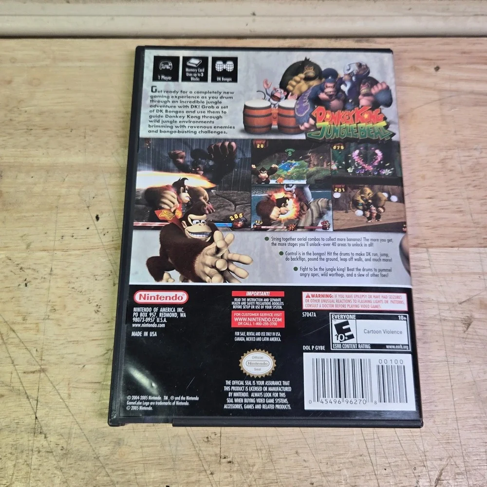 Donkey Kong Jungle Beat (Nintendo GameCube, 2005) w/ Manual